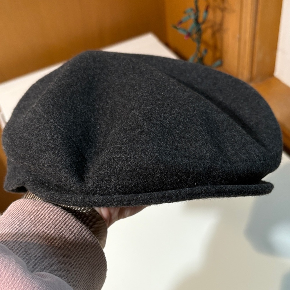 Saks Fifth Avenue wool blend grey newsboy hat peaky blinders L